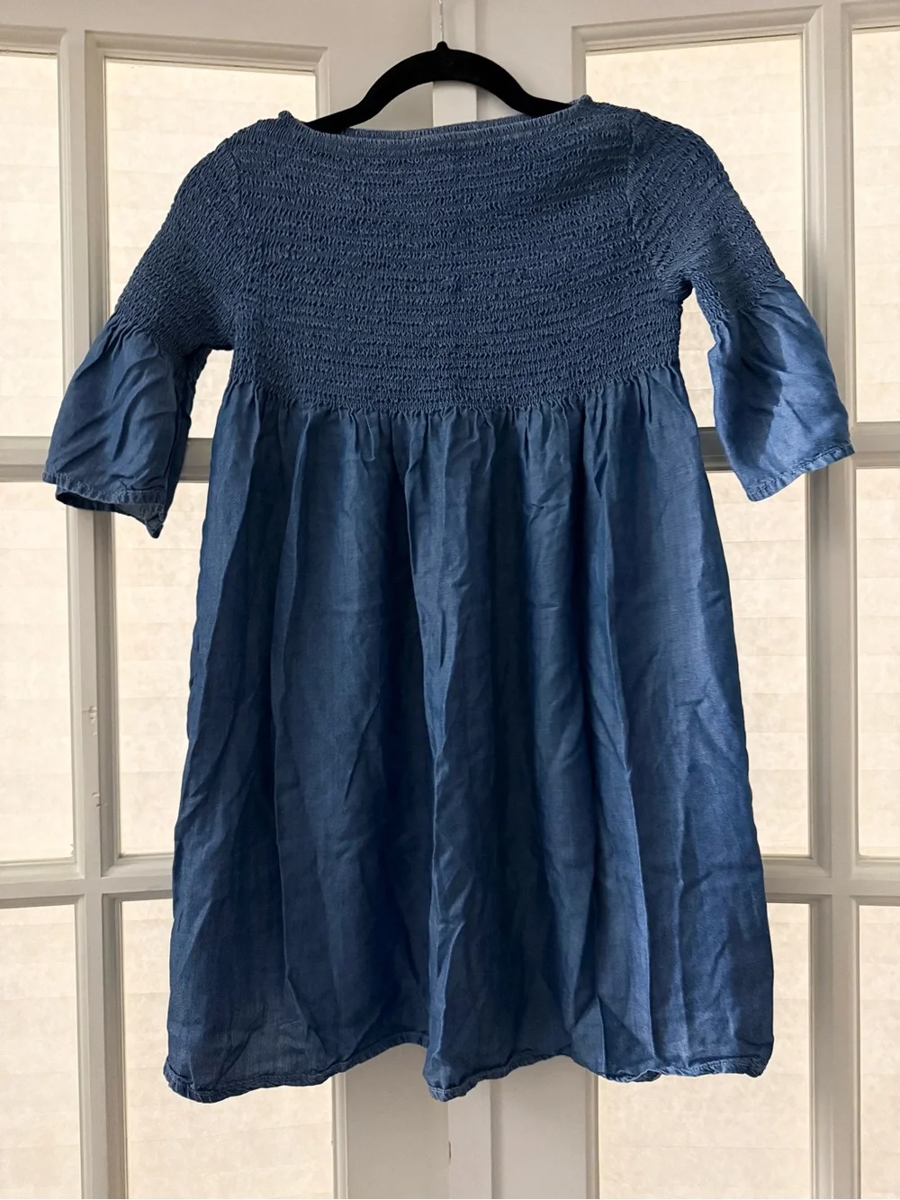 GAP Girls Denim-Blue Smocked Bodice Dress